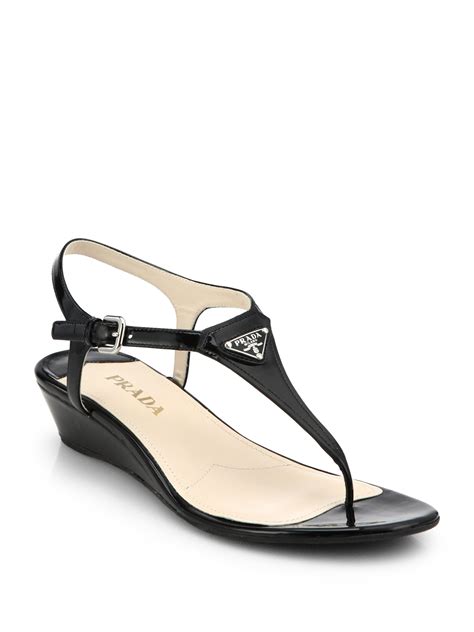 prada thong black|prada thong wedges.